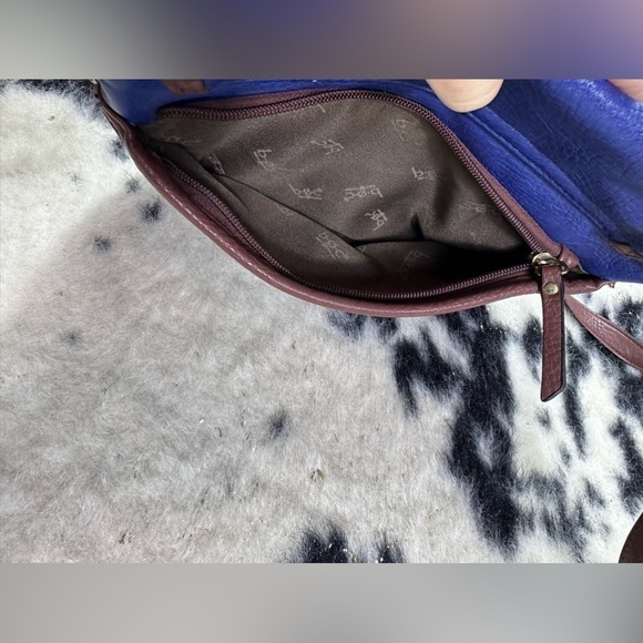 B.O.C Born Concept Women's Blue and Brown Leather Y2K Crossbody Satchel Purse - Picture 15 of 15